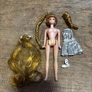 Topper Dawn Head to Toe doll with original Silver dress and wigs